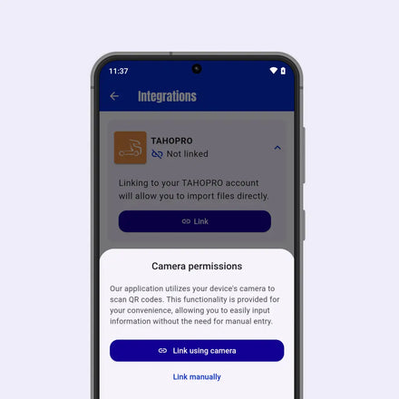 myTacho+ mobile app feature that allows users to share files to TACHOPRO (our web application for managing tachograph data) after each recording of tachograph or drivers card.