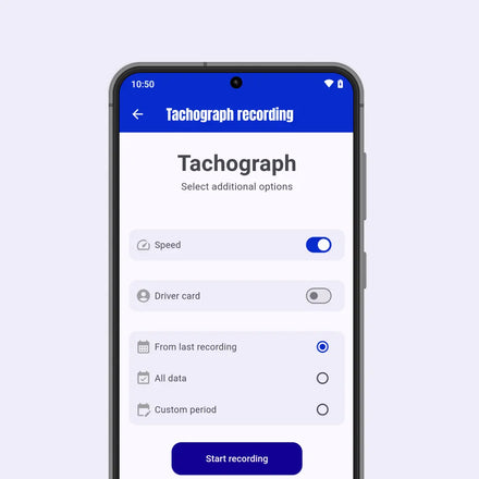 Tachograph Recording with mobile app myTacho.