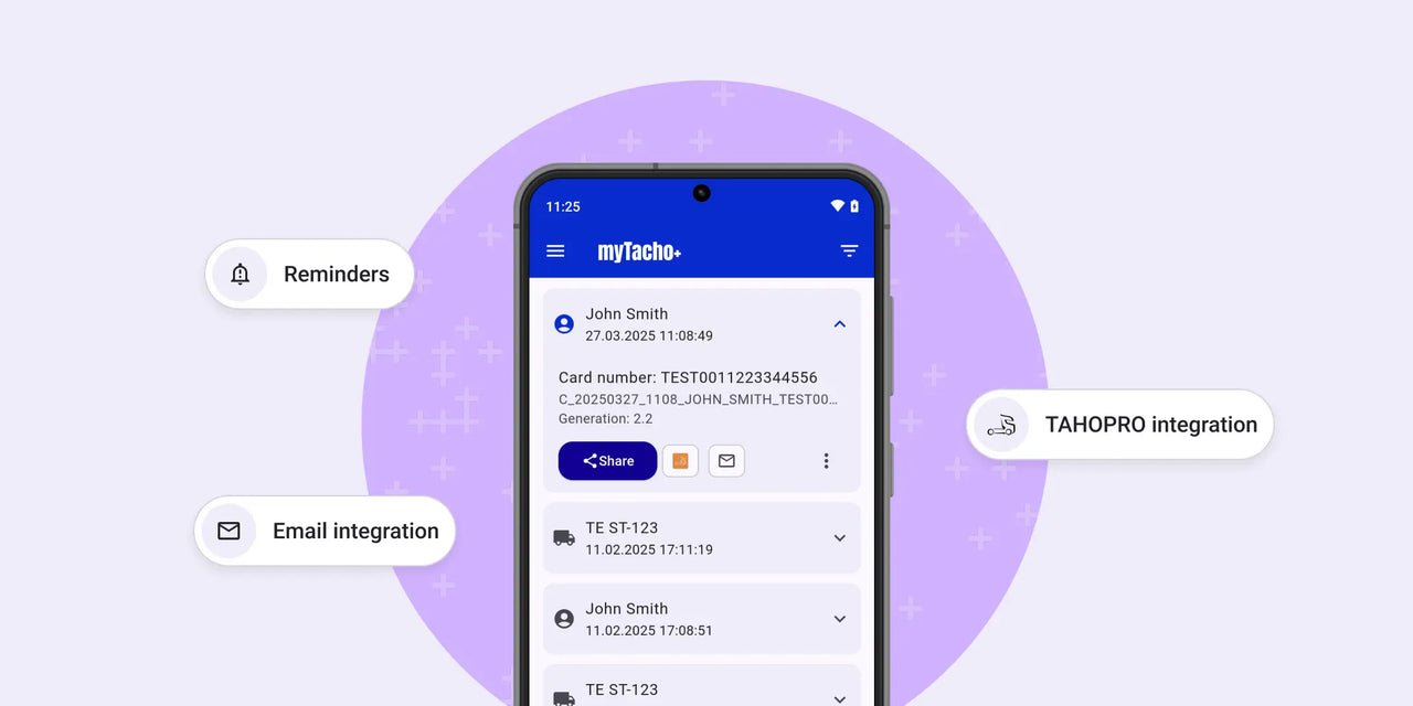 myTacho+ features
